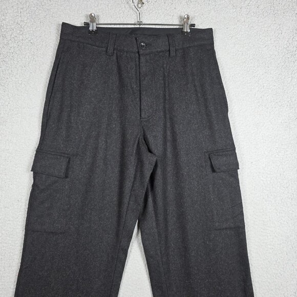 Vintage Gap Pants Mens Size 31x32 Charcoal Wool Blend Cargo Dress Classic Fit - Picture 2 of 12